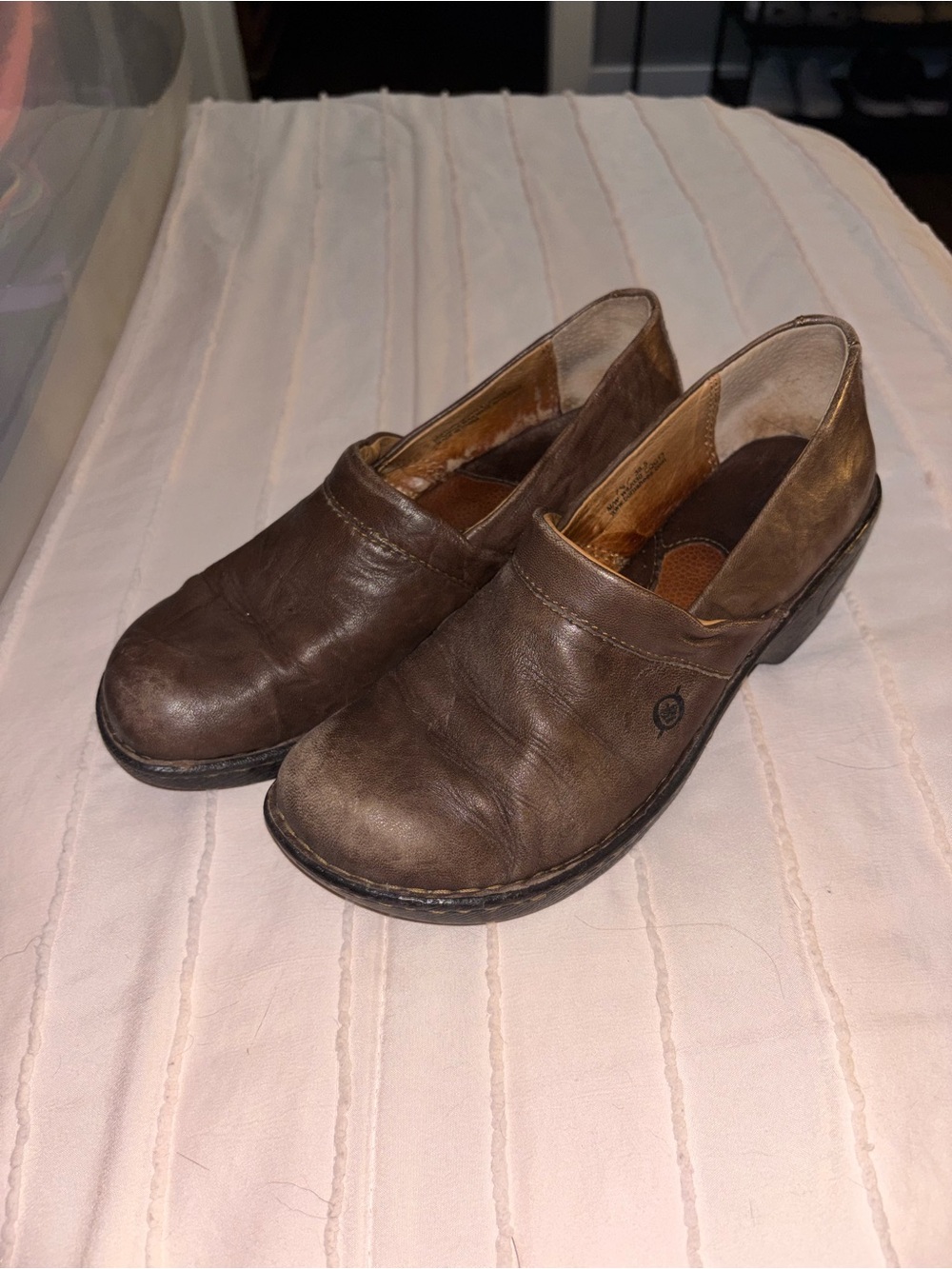 Born Women’s Brown Leather Slip-On Clogs